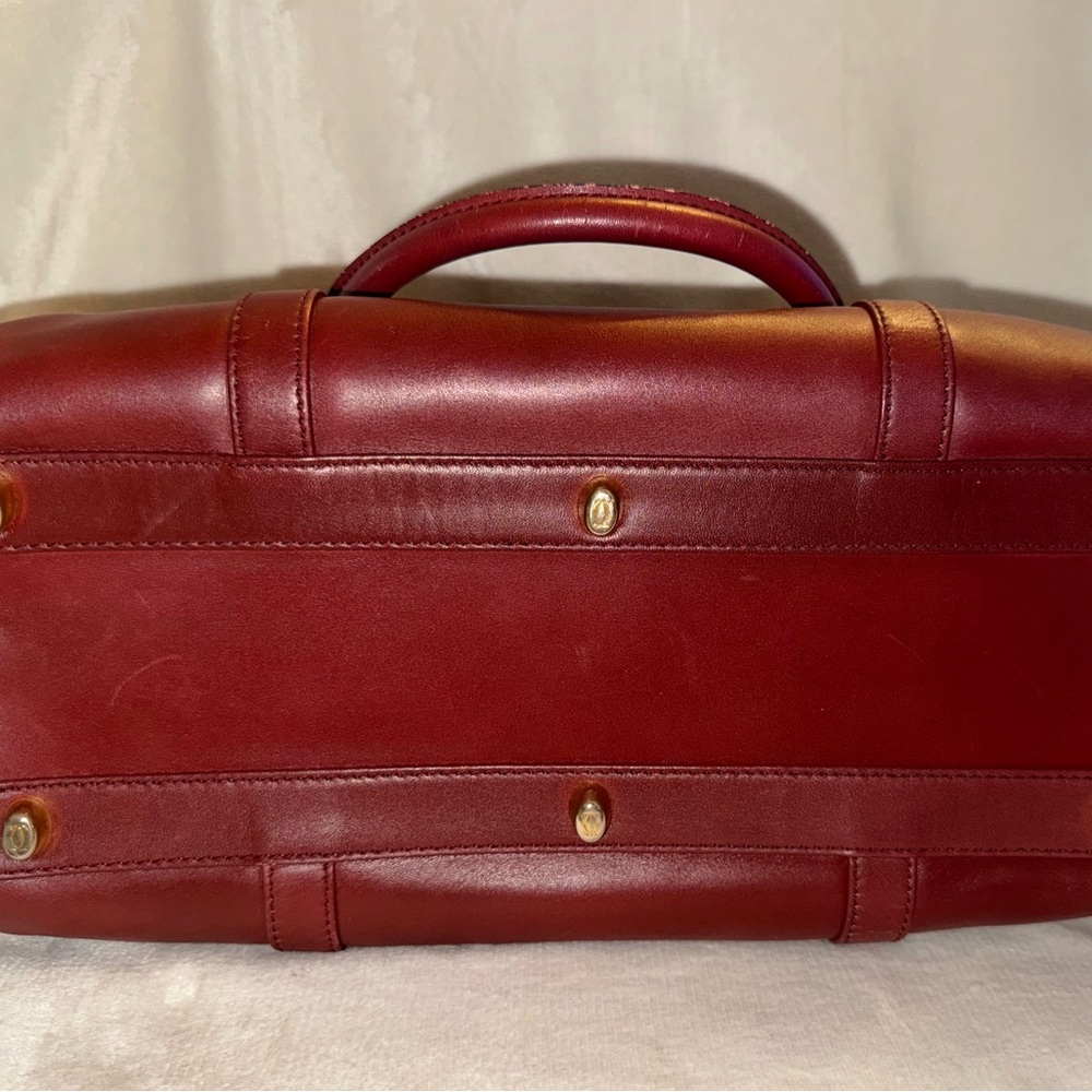 Cartier Elegant Burgundy Leather Handbag COA - Picture 9 of 15